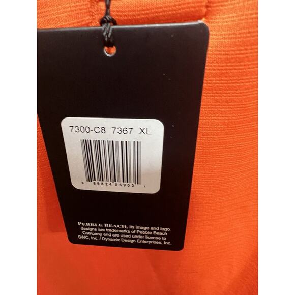 New PEBBLE BEACH Performance Golf Polo‎ Short Sleeve Shirt Men's XL Orange NWT - Picture 4 of 13